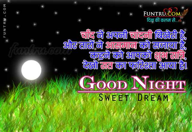 Chaand Ne Apni Chaandni Bkheri Good Night Sms